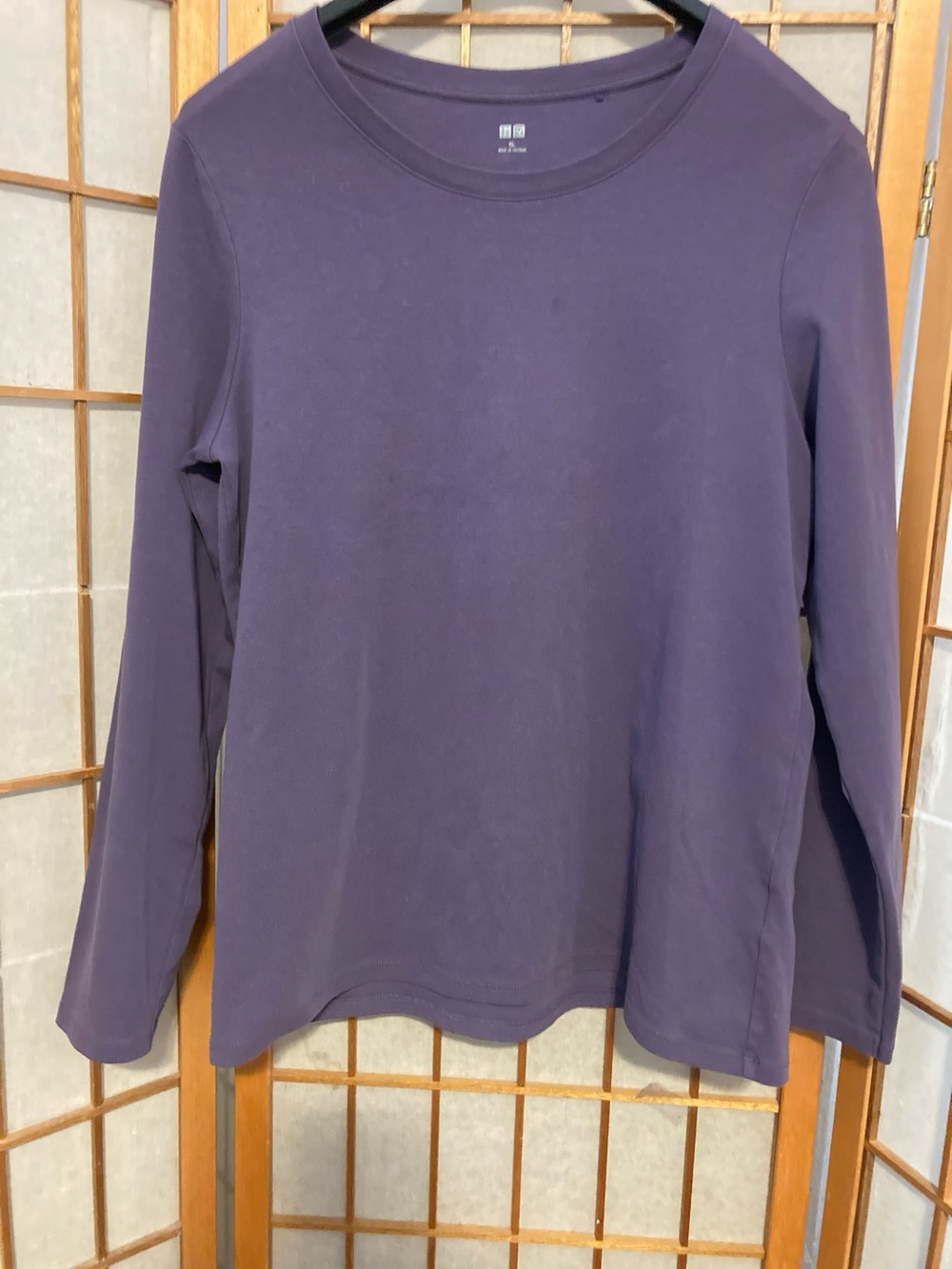 Uniqlo Women's Long Sleeve Crew Tee — Plum Purple